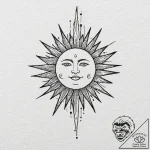Tattoo sketch a leo symbol made of sun rays a… – tattoo sketch (№1752654104_0, 16.07.2025 08:21) — tattoovalue.net