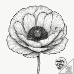 Tattoo sketch a vibrant poppy, with bold wate… – tattoo sketch (№1752654185_0, 16.07.2025 08:23) — tattoovalue.net
