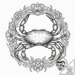 Crab, ink illustration for tattoo, neo tradit… – tattoo sketch (№1752658165_0, 16.07.2025 09:29) — tattoovalue.net