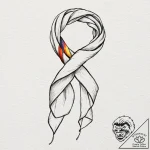 Tattoo design a flowing scarf or ribbon, symb… – tattoo sketch (№1752658325_0, 16.07.2025 09:32) — tattoovalue.net