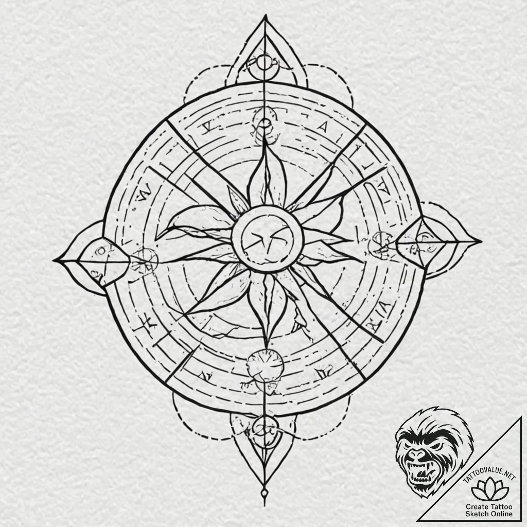 Tattoo sketch a zodiac glyph composed of shat... - tattoo sketch (№1752658560_0, 16.07.2025 09:36) — tattoovalue.net