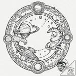 Tattoo design the ruling planet’s symbol inte… – tattoo sketch (№1752658639_0, 16.07.2025 09:37) — tattoovalue.net