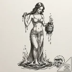 Tattoo sketch aquarius’s water-bearer, a myth… – tattoo sketch (№1752658720_0, 16.07.2025 09:38) — tattoovalue.net