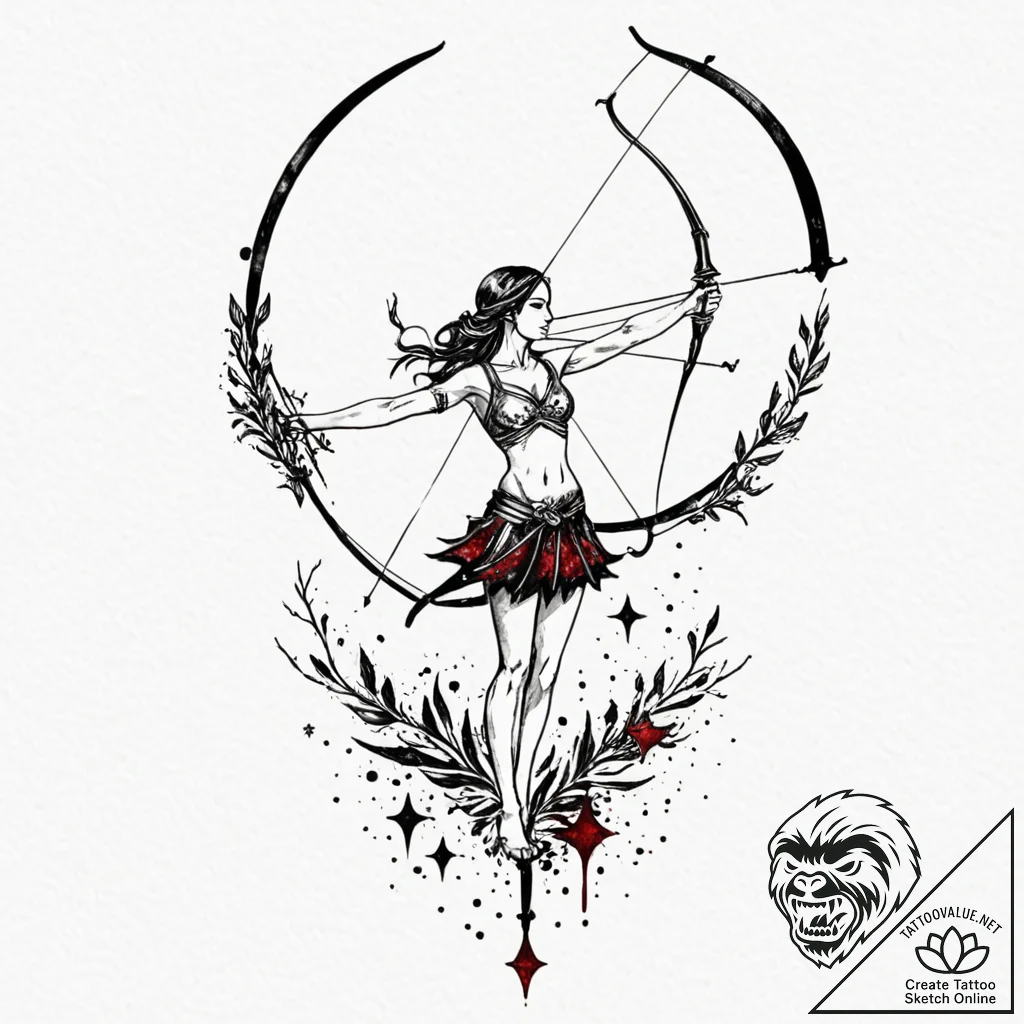 Tattoo sketch a sagittarius constellation, it... - tattoo sketch (№1752659361_0, 16.07.2025 09:49) — tattoovalue.net