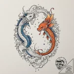 Tattoo design a “celestial dance” of two figu… – tattoo sketch (№1752659443_0, 16.07.2025 09:50) — tattoovalue.net