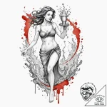 Tattoo sketch aquarius’s water-bearer, a clea… – tattoo sketch (№1752659599_0, 16.07.2025 09:53) — tattoovalue.net