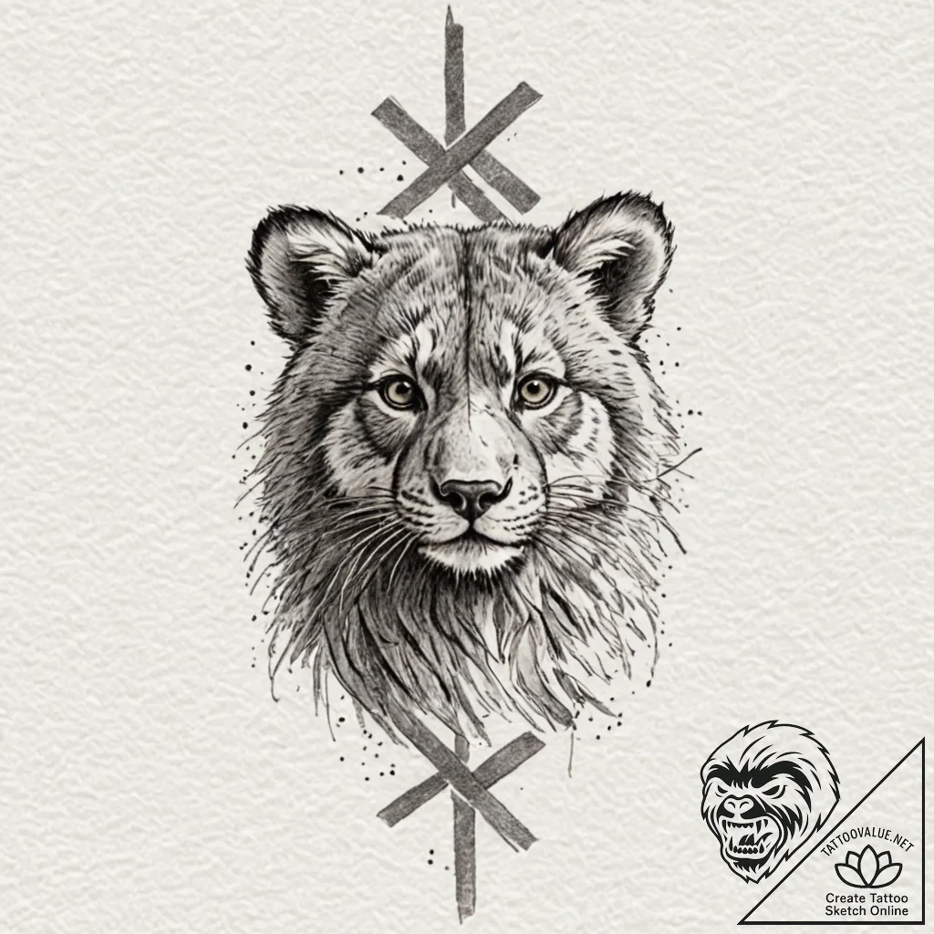 Tattoo design a camouflage pattern subtly int... - tattoo sketch (№1752660067_0, 16.07.2025 10:01) — tattoovalue.net