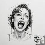 A linework tattoo of the iconic shower scene… – tattoo sketch (№1752660302_0, 16.07.2025 10:05) — tattoovalue.net