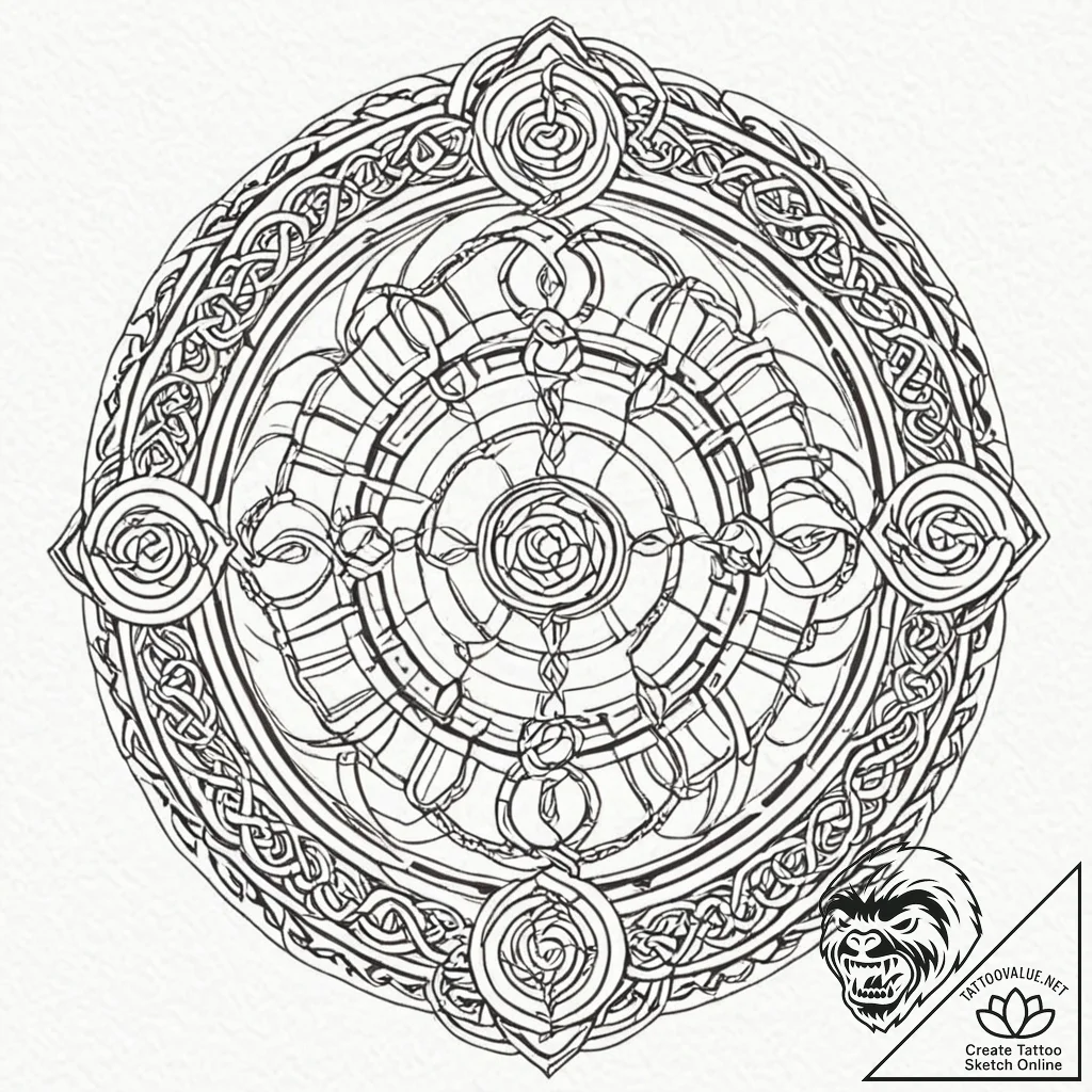 Tattoo design a zodiac symbol formed by inter... - tattoo sketch (№1752660457_0, 16.07.2025 10:07) — tattoovalue.net