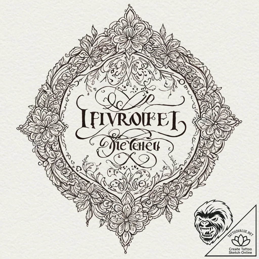 Tattoo sketch a word or phrase forming a subt... - tattoo sketch (№1752660535_0, 16.07.2025 10:08) — tattoovalue.net