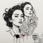 A graphic novel portrait of the main characte… – tattoo sketch (№1752660926_0, 16.07.2025 10:15) — tattoovalue.net