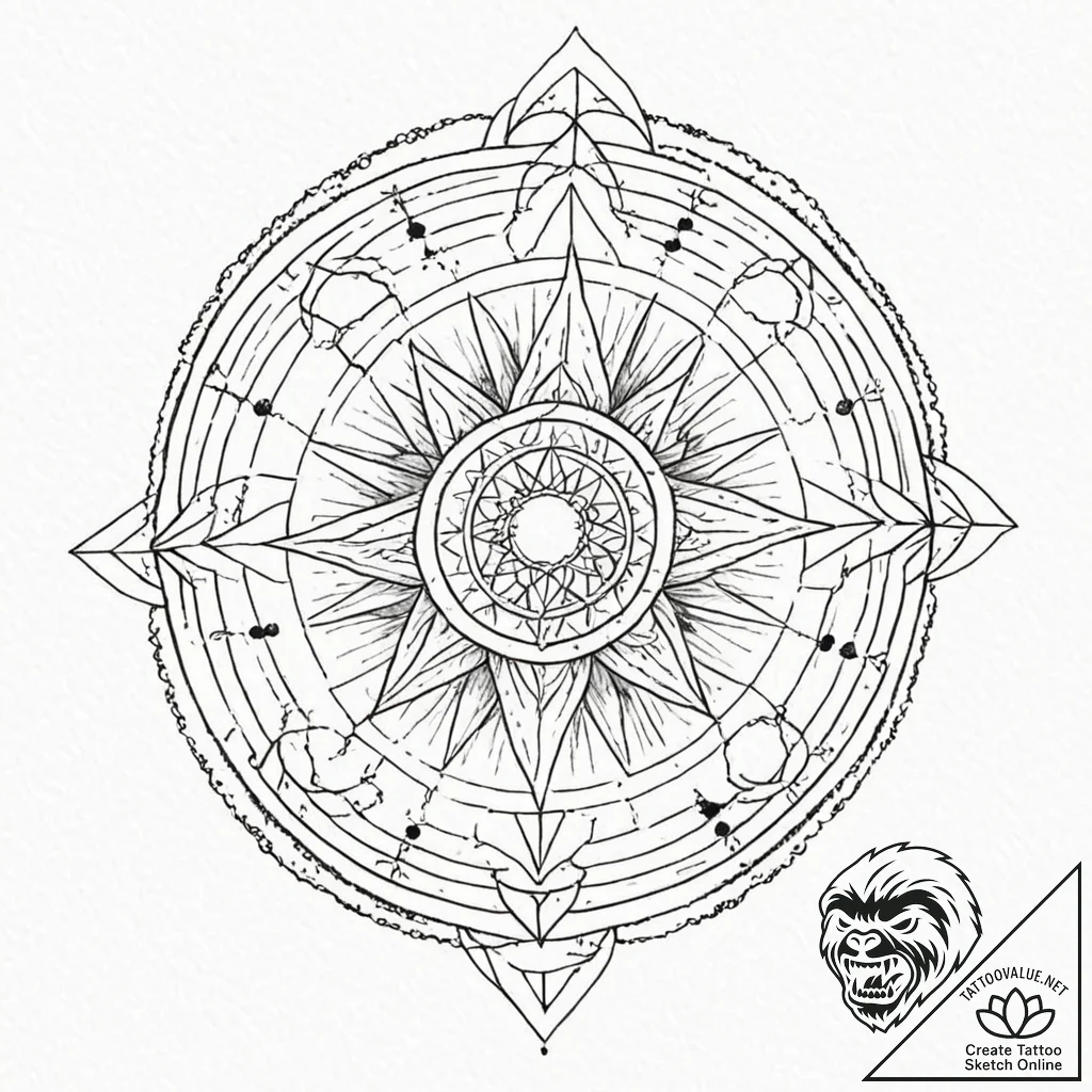 Tattoo design a celestial map with a personal... - tattoo sketch (№1752661005_0, 16.07.2025 10:16) — tattoovalue.net