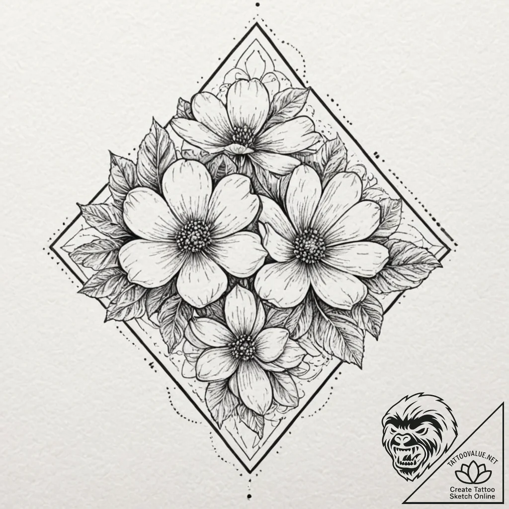 Tattoo design a secret garden with glowing fl... - tattoo sketch (№1752661098_0, 16.07.2025 10:18) — tattoovalue.net