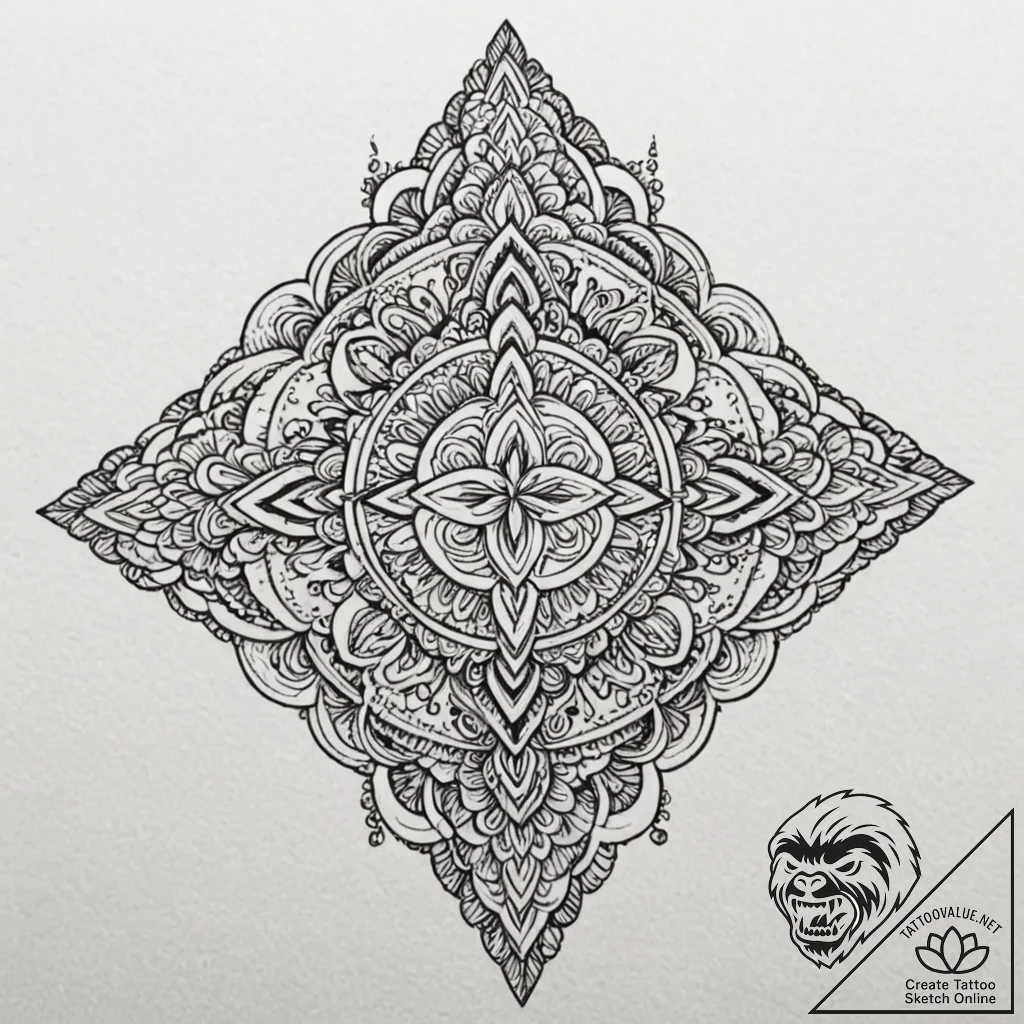 Maya (symbols), tattoo drawing outline, ornam... - tattoo sketch (№1752661250_0, 16.07.2025 10:20) — tattoovalue.net