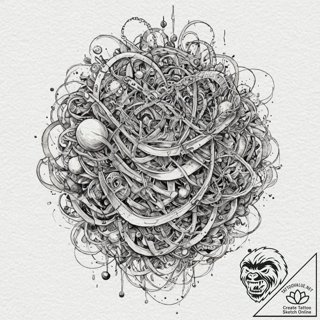 Tattoo sketch an abstract representation of g... - tattoo sketch (№1752661326_0, 16.07.2025 10:22) — tattoovalue.net