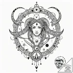 Tattoo design a zodiac symbol with a subtle ‘… – tattoo sketch (№1752661867_0, 16.07.2025 10:31) — tattoovalue.net
