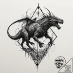Trash polka composition of a nazgûl on its fe… – tattoo sketch (№1752662022_0, 16.07.2025 10:33) — tattoovalue.net