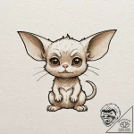 A neo-traditional tattoo of gizmo the mogwai,… – tattoo sketch (№1752662333_0, 16.07.2025 10:38) — tattoovalue.net