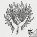 Tattoo sketch: a stylized depiction of hands… – tattoo sketch (№1752663113_0, 16.07.2025 10:51) — tattoovalue.net