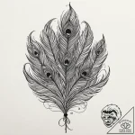 Peacock feather, tattoo line art, blackwork t… – tattoo sketch (№1752663352_0, 16.07.2025 10:55) — tattoovalue.net
