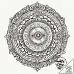 A close-up of a vintage telephone’s rotary di… – tattoo sketch (№1752663752_0, 16.07.2025 11:02) — tattoovalue.net