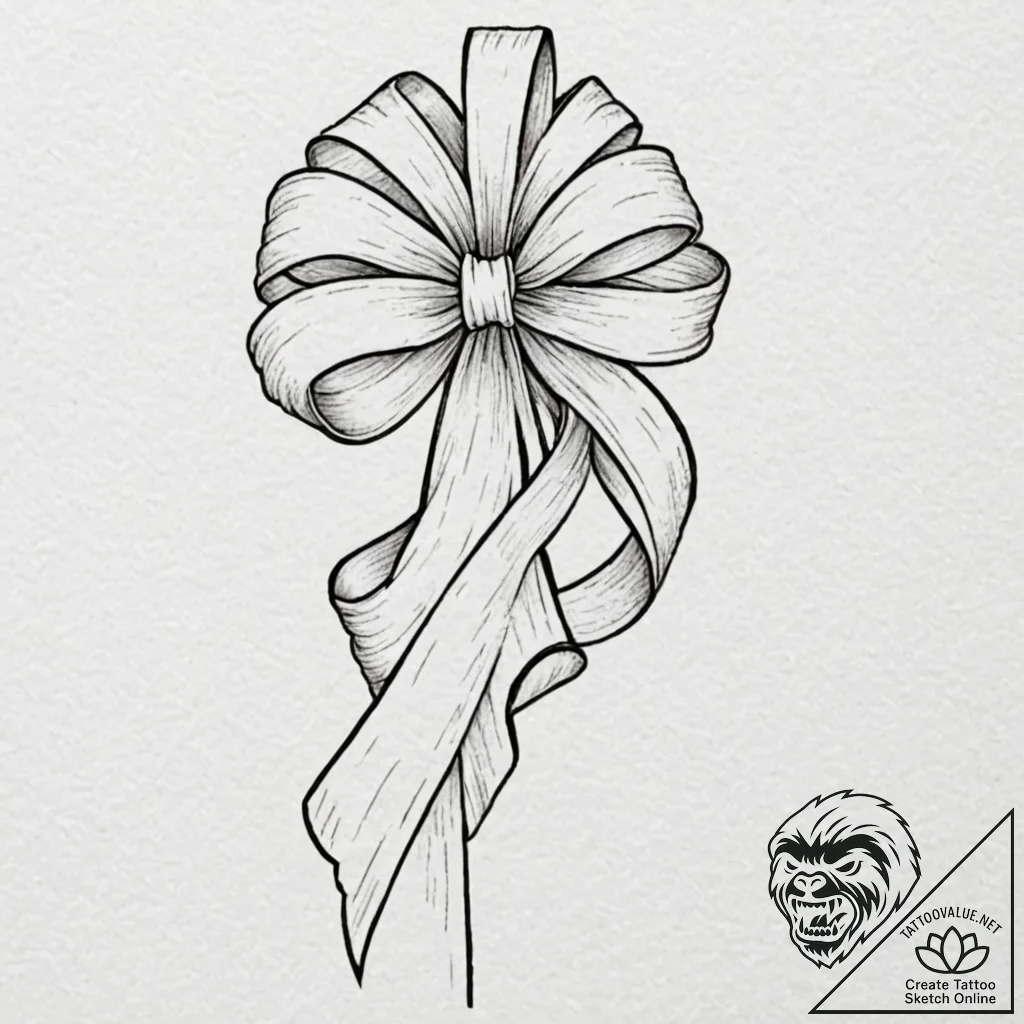 Tattoo design a flowing scarf or ribbon, symb... - tattoo sketch (№1752663911_0, 16.07.2025 11:05) — tattoovalue.net