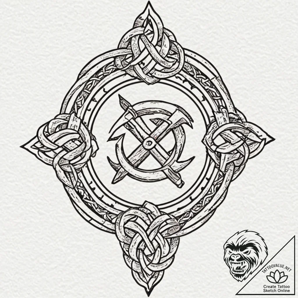 Tattoo design a strong, protective knotwork p... - tattoo sketch (№1752664636_0, 16.07.2025 11:17) — tattoovalue.net
