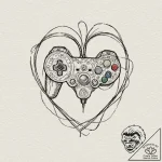 Tattoo sketch a minimalist joystick with an a… – tattoo sketch (№1752664878_0, 16.07.2025 11:21) — tattoovalue.net