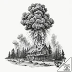 A sketch of the iconic “burning of atlanta” s… – tattoo sketch (№1752665277_0, 16.07.2025 11:27) — tattoovalue.net