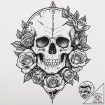 Tattoo sketch a broken watch, symbolizing liv… – tattoo sketch (№1752665515_0, 16.07.2025 11:31) — tattoovalue.net