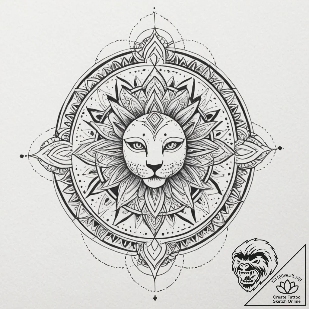 Tattoo design a blackwork tattoo of the zodia... - tattoo sketch (№1752666326_0, 16.07.2025 11:45) — tattoovalue.net