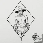 Executioner, tattoo line art, black outline o… – tattoo sketch (№1752666570_0, 16.07.2025 11:49) — tattoovalue.net