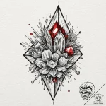 Tattoo sketch a fine line depiction of a crys… – tattoo sketch (№1752666651_0, 16.07.2025 11:50) — tattoovalue.net