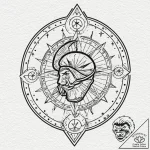 Tattoo design a zodiac symbol carved into wha… – tattoo sketch (№1752666814_0, 16.07.2025 11:53) — tattoovalue.net
