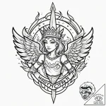 Tattoo sketch ‘victory!’ in a triumphant bann… – tattoo sketch (№1752667222_0, 16.07.2025 12:00) — tattoovalue.net