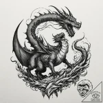 Tattoo sketch an epic battle scene silhouette… – tattoo sketch (№1752667546_0, 16.07.2025 12:05) — tattoovalue.net