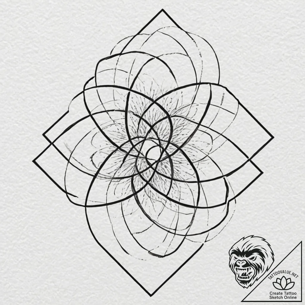 Tattoo design an abstract flow of energy cont... - tattoo sketch (№1752667779_0, 16.07.2025 12:09) — tattoovalue.net