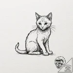 Tattoo sketch a small, elegant cat silhouette… – tattoo sketch (№1752669990_0, 16.07.2025 12:46) — tattoovalue.net