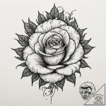 Tattoo sketch a thorny rose or a bramble, sym… – tattoo sketch (№1752670225_0, 16.07.2025 12:50) — tattoovalue.net
