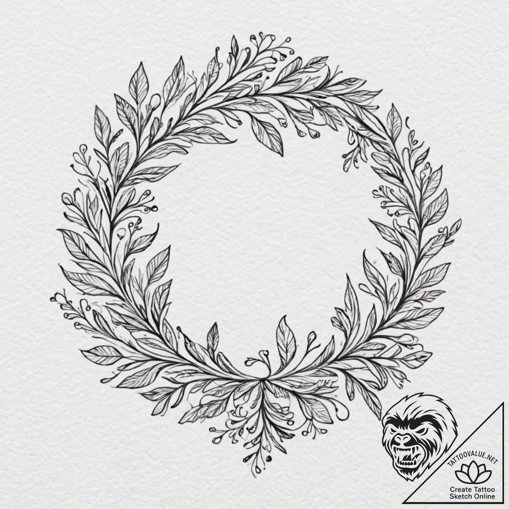 Tattoo sketch an olive branch symbolizing pea... - tattoo sketch (№1752670303_0, 16.07.2025 12:51) — tattoovalue.net