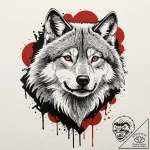 Wolf grin, artistic tattoo sketch, trash polk… – tattoo sketch (№1752670381_0, 16.07.2025 12:53) — tattoovalue.net