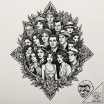 A realistic, 1920s style black and white phot… – tattoo sketch (№1752670926_0, 16.07.2025 13:02) — tattoovalue.net
