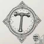 Tattoo design a powerful blacksmith’s hammer… – tattoo sketch (№1752671004_0, 16.07.2025 13:03) — tattoovalue.net