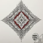Peak ace, tattoo line art, black and red ink,… – tattoo sketch (№1752671387_0, 16.07.2025 13:09) — tattoovalue.net