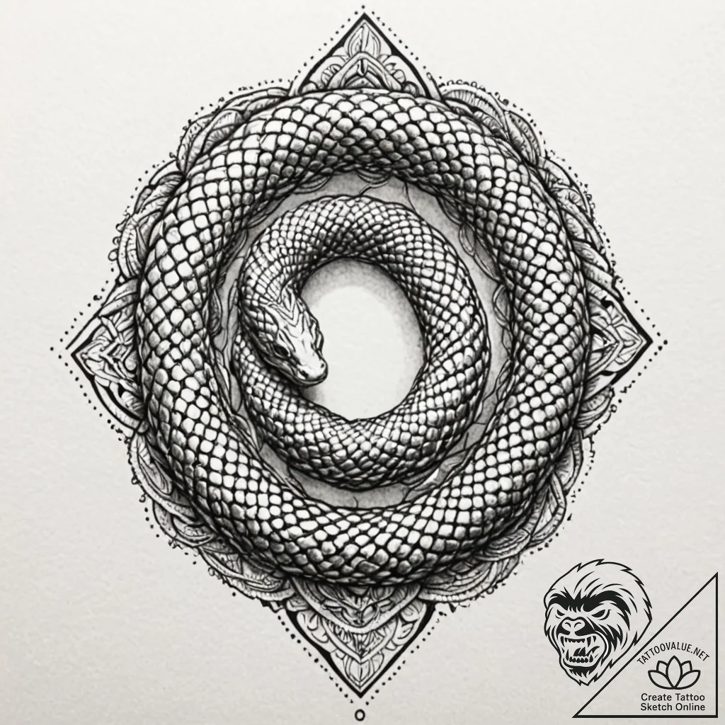 Tattoo sketch a anaconda coiling, for raw pow... - tattoo sketch (№1752671848_0, 16.07.2025 13:17) — tattoovalue.net