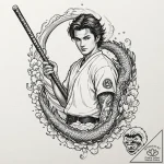 A graphic novel style portrait of steve harri… – tattoo sketch (№1752672005_0, 16.07.2025 13:20) — tattoovalue.net