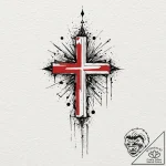 Inverted cross, artistic tattoo sketch, muted… – tattoo sketch (№1752672318_0, 16.07.2025 13:25) — tattoovalue.net