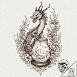 Tattoo design a futuristic laboratory beaker… – tattoo sketch (№1752672630_0, 16.07.2025 13:30) — tattoovalue.net