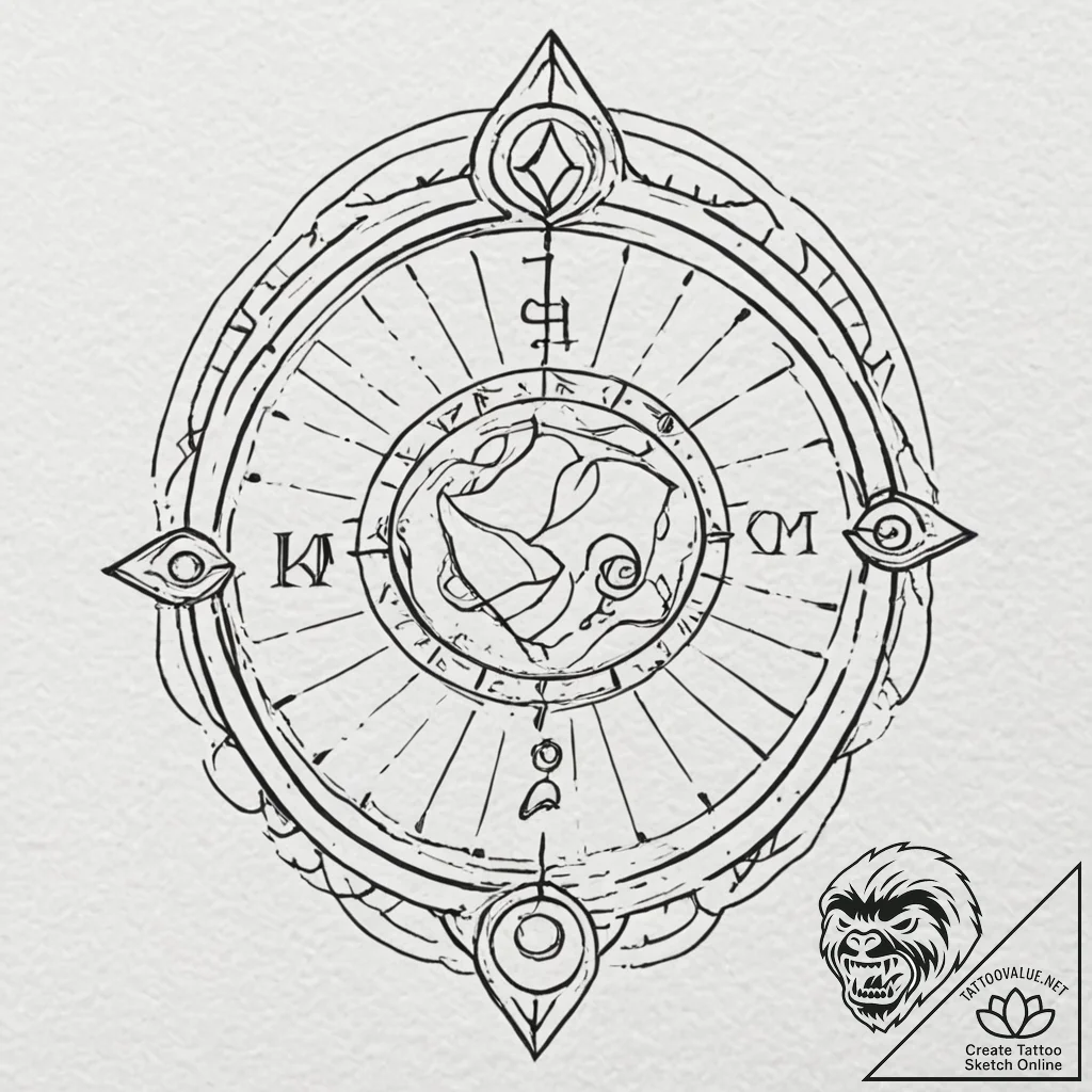 Tattoo sketch a zodiac symbol as a dynamic, a... - tattoo sketch (№1752672787_0, 16.07.2025 13:33) — tattoovalue.net