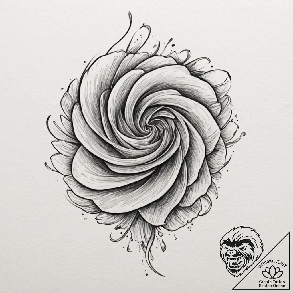 A minimalist tattoo of the abstract, flowing... - tattoo sketch (№1752673782_0, 16.07.2025 13:49) — tattoovalue.net